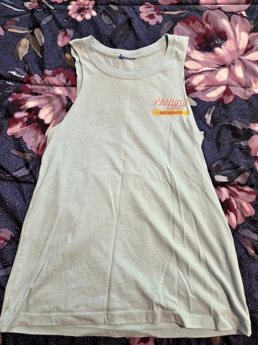 Natural Light Naturdays Flamingo Tank Top Green